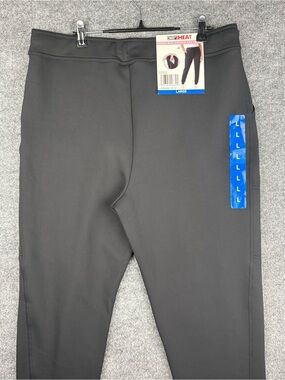 New 32 Degrees Heat Women's L Scuba Jogger With Zippered Side Pockets Black
